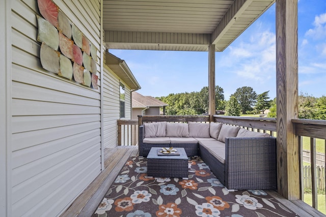 5323 S Carson St, Battlefield, MO 65619 - wooden deck with outdoor lounge area
