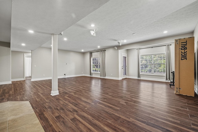 5323 S Carson St, Battlefield, MO 65619 - basement with recessed lighting, wood finished floors, and a textured ceiling