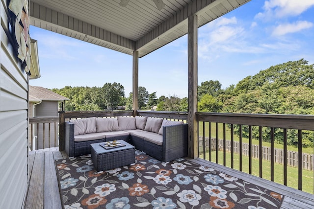 5323 S Carson St, Battlefield, MO 65619 - wooden deck featuring outdoor lounge area
