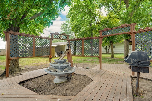 1343 Woodlawn Ave, Mount Vernon, MO 65712 - wooden terrace featuring area for grilling