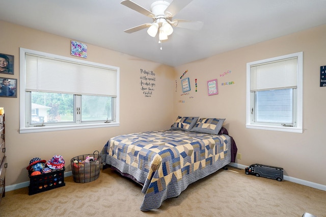 1343 Woodlawn Ave, Mount Vernon, MO 65712 - bedroom with carpet floors and a ceiling fan