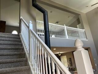 134 Meadowbrook Ln, Walnut Shade, MO 65771 - staircase with a high ceiling