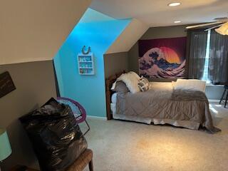 134 Meadowbrook Ln, Walnut Shade, MO 65771 - bedroom with carpet floors and lofted ceiling
