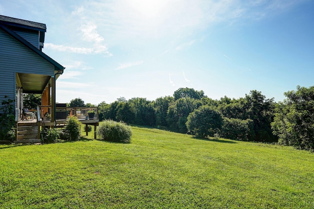 8404 Fossilsaurus Ln, Ash Grove, MO 65604 - view of grassy yard featuring a wooden deck