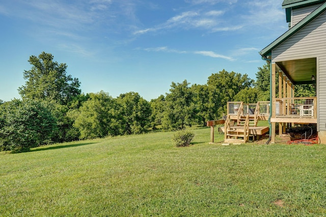 8404 Fossilsaurus Ln, Ash Grove, MO 65604 - view of grassy yard featuring a deck
