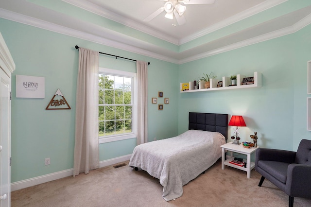 1776 S Gregg Rd, Nixa, MO 65714 - carpeted bedroom with ornamental molding and a ceiling fan