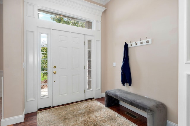 1776 S Gregg Rd, Nixa, MO 65714 - foyer entrance featuring dark wood-style floors and crown molding