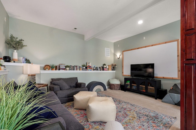1776 S Gregg Rd, Nixa, MO 65714 - living area featuring carpet and beamed ceiling