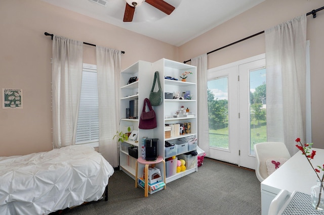 1776 S Gregg Rd, Nixa, MO 65714 - bedroom with access to exterior and ceiling fan