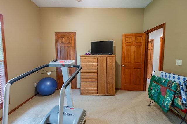 280 Center Rd, Ozark, MO 65721 - exercise area featuring light colored carpet and baseboards