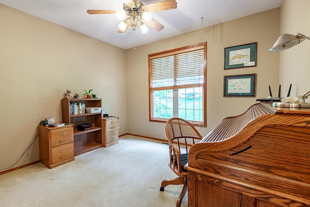 280 Center Rd, Ozark, MO 65721 - home office with ceiling fan and light colored carpet