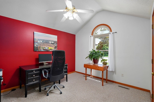 3605 N 30th St, Ozark, MO 65721 - office space with ceiling fan, lofted ceiling, and carpet floors