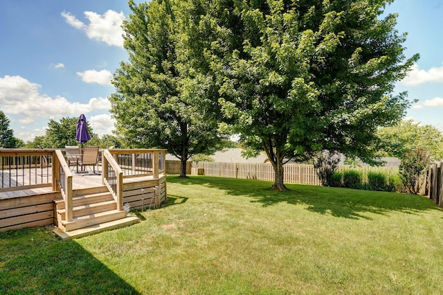 3605 N 30th St, Ozark, MO 65721 - fenced backyard featuring a deck