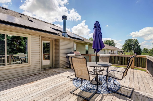 3605 N 30th St, Ozark, MO 65721 - wooden deck with outdoor dining space