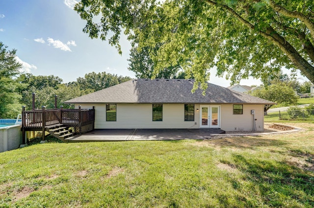 904 N 41st St, Nixa, MO 65714 - back of house with french doors, a deck, and an outdoor pool
