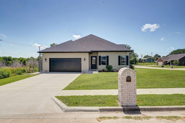 1240 E Keeling Pl, Bolivar, MO 65613 - view of front of home featuring an attached garage, a front lawn, driveway, and roof with shingles
