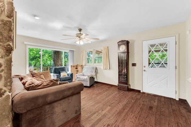 3637 State Highway Y, Forsyth, MO 65653 - living area with a ceiling fan and wood finished floors