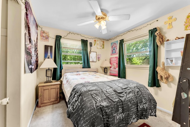 3637 State Highway Y, Forsyth, MO 65653 - bedroom featuring carpet floors, multiple windows, and ceiling fan