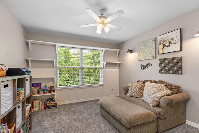 277 Country Bluff Dr, Branson, MO 65616 - sitting room featuring carpet flooring and ceiling fan
