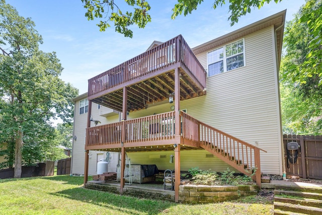 277 Country Bluff Dr, Branson, MO 65616 - rear view of property featuring a wooden deck and stairway