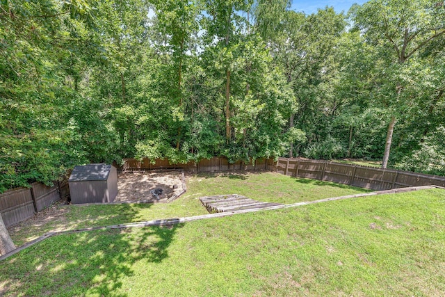 277 Country Bluff Dr, Branson, MO 65616 - fenced backyard featuring a shed
