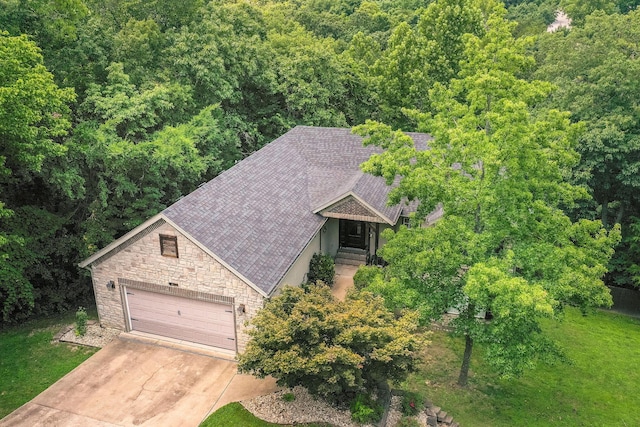 277 Country Bluff Dr, Branson, MO 65616 - view from above of property featuring a heavily wooded area