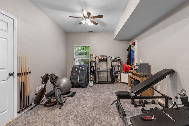 277 Country Bluff Dr, Branson, MO 65616 - workout area with carpet flooring and ceiling fan