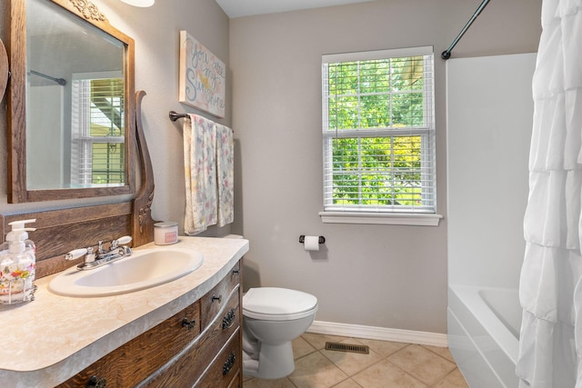 277 Country Bluff Dr, Branson, MO 65616 - full bathroom featuring vanity, tile patterned floors, and plenty of natural light