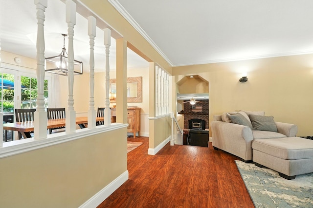 107 Oakwood Dr, Branson, MO 65616 - hallway with wood finished floors and ornamental molding