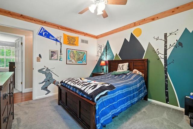 107 Oakwood Dr, Branson, MO 65616 - bedroom with carpet flooring and ceiling fan