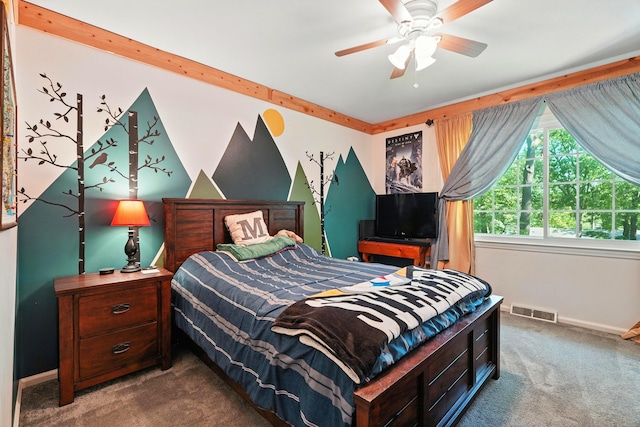 107 Oakwood Dr, Branson, MO 65616 - bedroom featuring carpet flooring and a ceiling fan