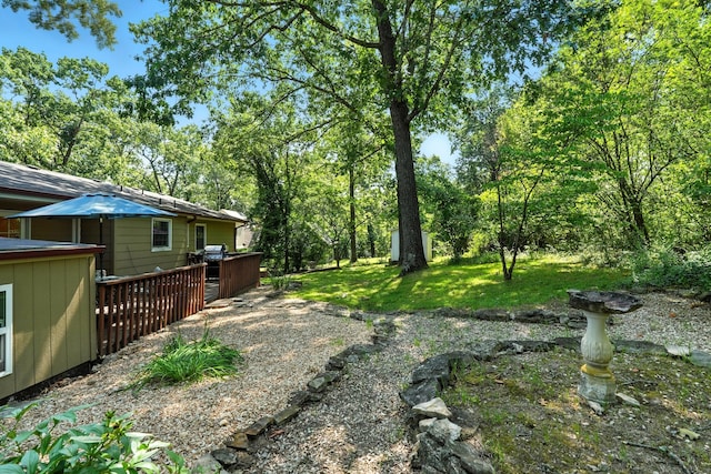 107 Oakwood Dr, Branson, MO 65616 - view of green lawn with a deck