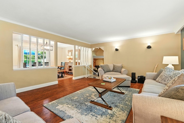 107 Oakwood Dr, Branson, MO 65616 - living area with ornamental molding and wood finished floors