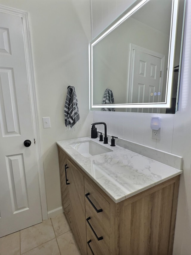 18189 2nd St, Eminence, MO 65466 - bathroom with vanity and tile patterned floors