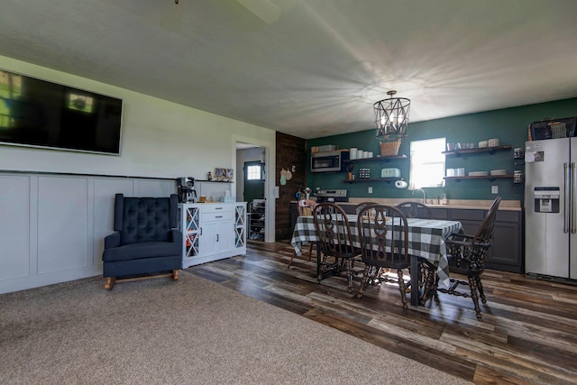 361 Durington Rd, Buffalo, MO 65622 - dining space featuring dark wood-style floors and a chandelier
