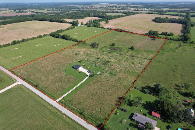 361 Durington Rd, Buffalo, MO 65622 - overview of rural landscape with property boundaries highlighted and large plots for crops