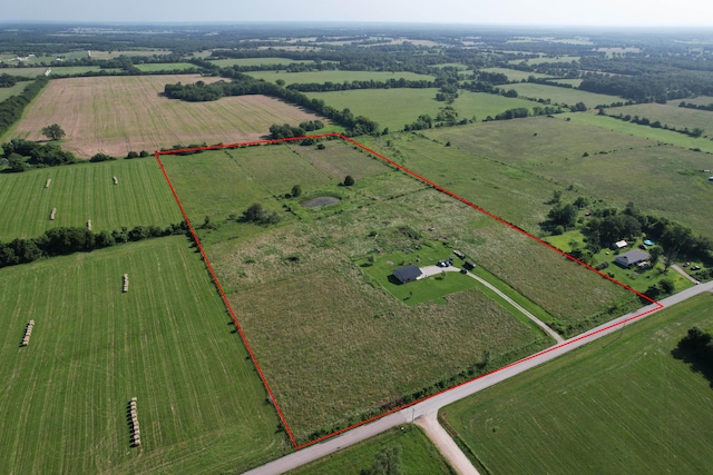 361 Durington Rd, Buffalo, MO 65622 - overview of rural landscape featuring property parcel outlined and rows of crops