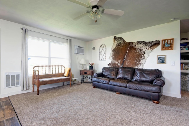 361 Durington Rd, Buffalo, MO 65622 - living area with a ceiling fan and a wall unit AC