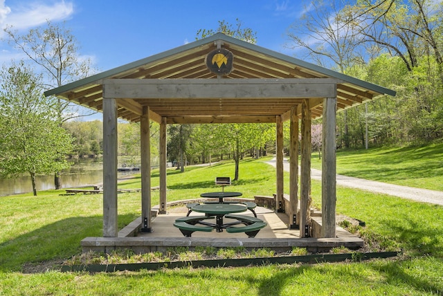 7815 Cozy Cove Rd Unit 3-15, Branson, MO 65616 - surrounding community with a lawn, a water view, and a gazebo
