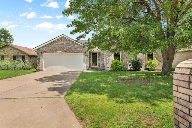 208 S Poplar Ct, Nixa, MO 65714 - view of front of property with brick siding, an attached garage, concrete driveway, and a front yard