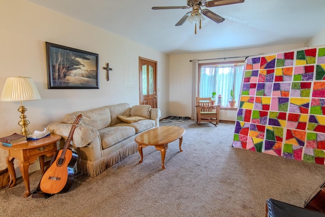 1746 Wall Rd, Mountain Grove, MO 65711 - carpeted living area featuring ceiling fan