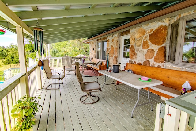 1746 Wall Rd, Mountain Grove, MO 65711 - wooden terrace featuring outdoor dining area