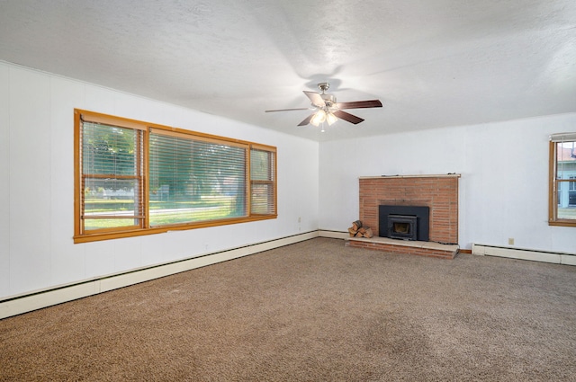 304 N Main St, Lockwood, MO 65682 - unfurnished living room featuring carpet floors, ceiling fan, and a baseboard radiator