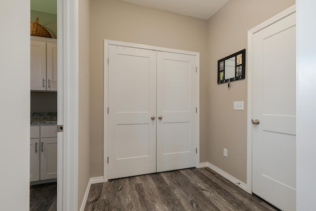 1929 N Brookhollow Dr, Nixa, MO 65714 - foyer entrance with dark wood-style flooring