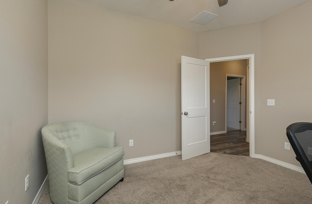 1929 N Brookhollow Dr, Nixa, MO 65714 - sitting room featuring ceiling fan and carpet floors