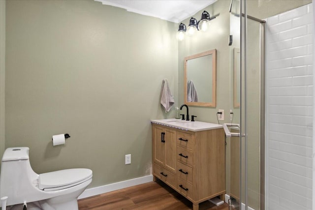 103 W Secluded Ln, Nixa, MO 65714 - full bath featuring wood finished floors, vanity, and a stall shower