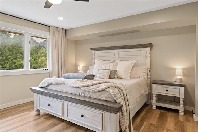 103 W Secluded Ln, Nixa, MO 65714 - bedroom featuring light wood finished floors, recessed lighting, and a ceiling fan