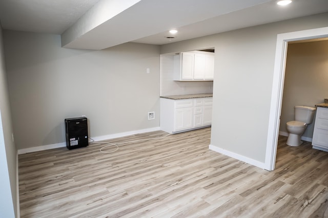 1719 N Pine St, Marshfield, MO 65706 - basement with light wood-type flooring and recessed lighting