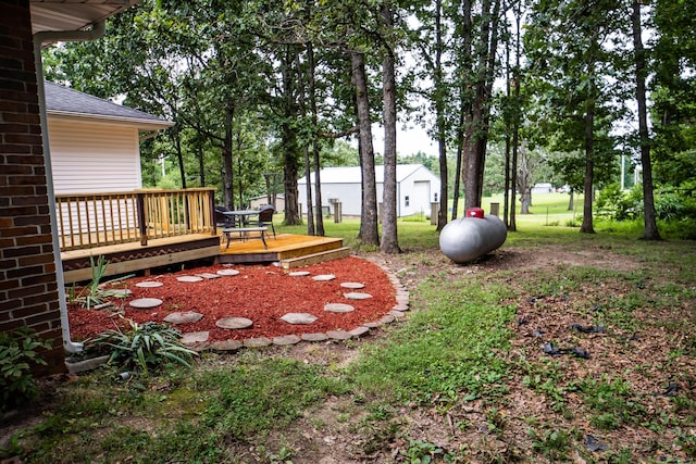 1719 N Pine St, Marshfield, MO 65706 - view of yard with a wooden deck