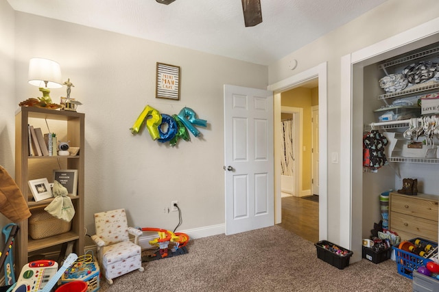 526 S Mccanse St, Mount Vernon, MO 65712 - rec room with carpet flooring and ceiling fan